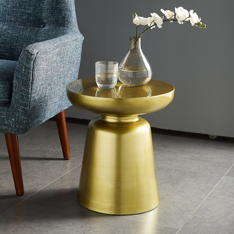 Бронзовый металл Nordic круглый стол современный для гостиной